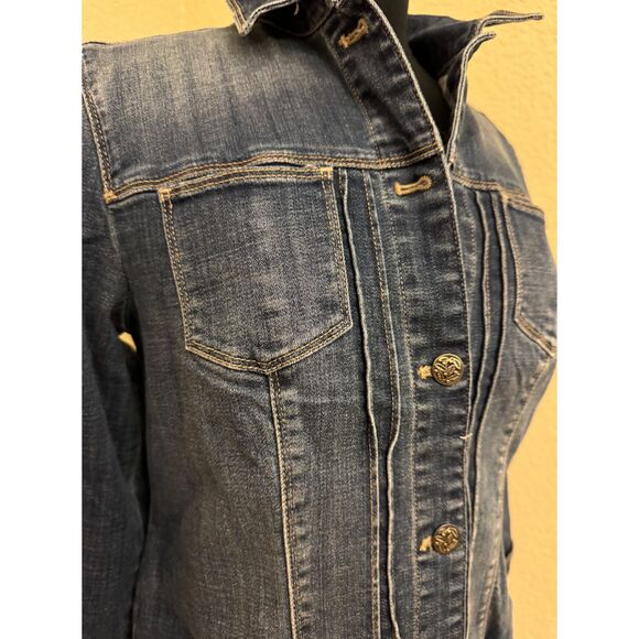 Chico's Denim Embroidered Jacket Shacket - Sz 0 (4/6) - Picture 13 of 16